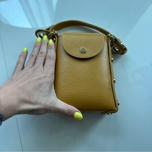 Baldinini Yellow Crossbody Bag with Textured Leather